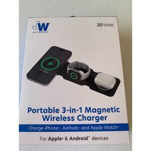 Just Wireless Portable 3-In-1 Magnetic Wireless Charger For iPhone AirPods & App